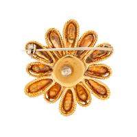 POLYCHROME ENAMEL AND DIAMOND FLOWER PENDANT/BROOCH