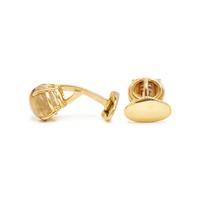 YELLOW GOLD AND CAT'S EYE RUTILATED QUARTZ CUFFLINKS
