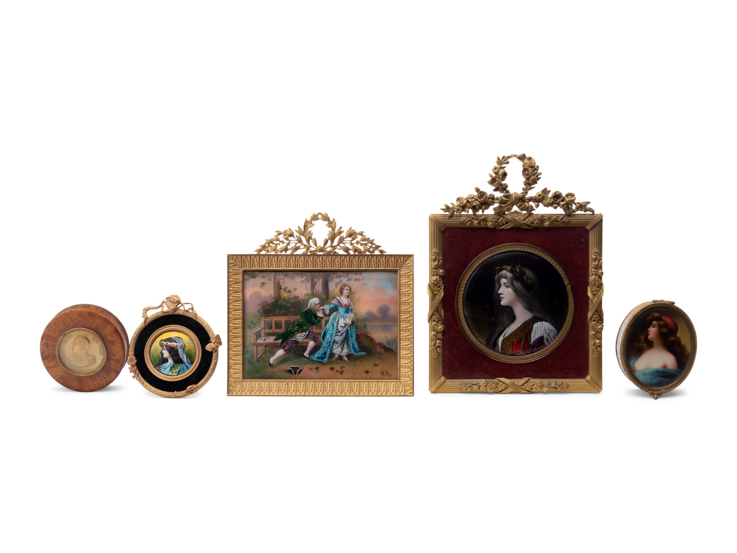 A Group of Continental Portrait Roundels and Panels