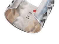 Navajo Cast Silver Cuff Bracelets, with Geometric Designs