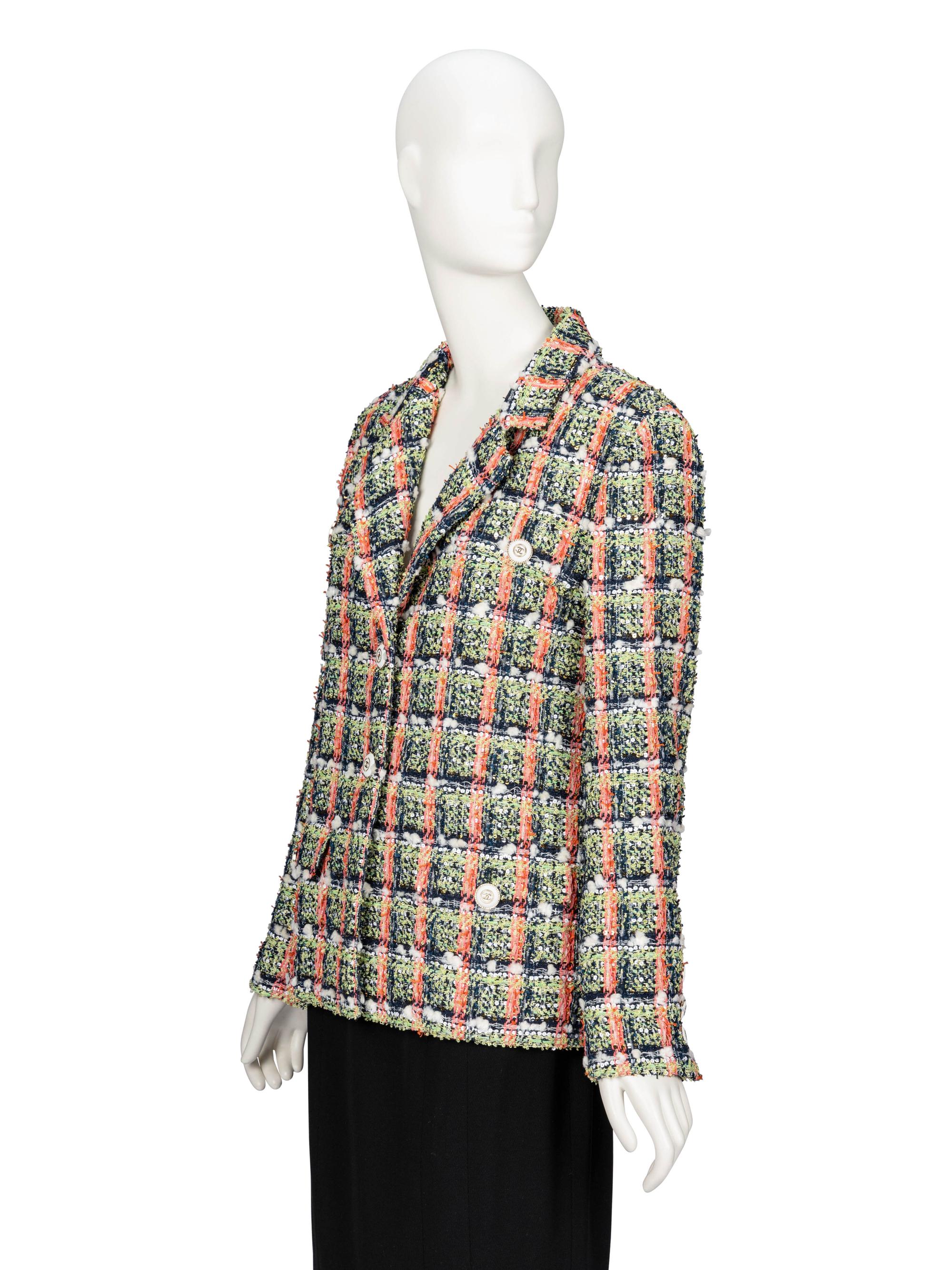 Chanel, Multicolor Plaid Fantasy Tweed Jacket