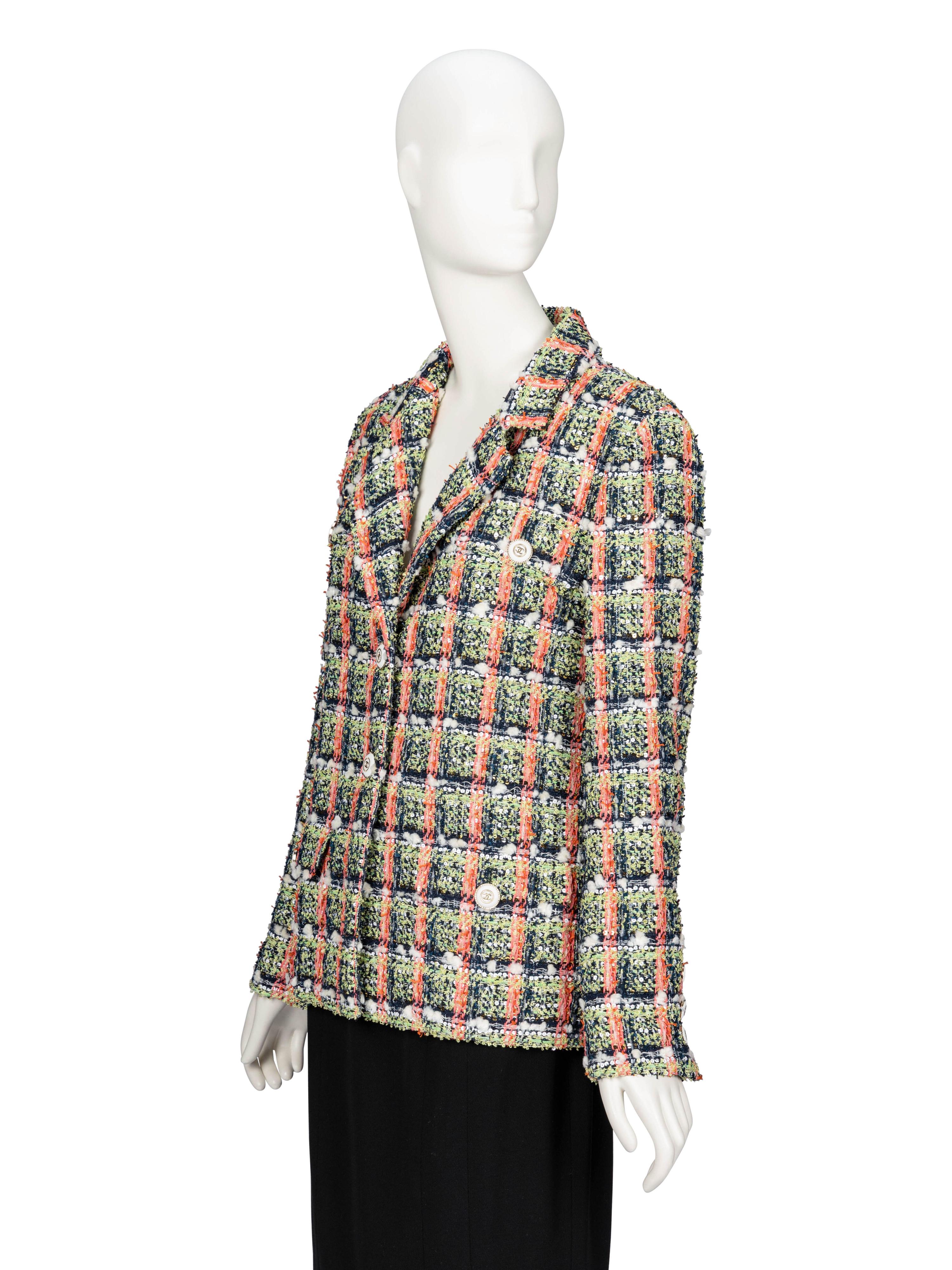 Chanel, Multicolor Plaid Fantasy Tweed Jacket
