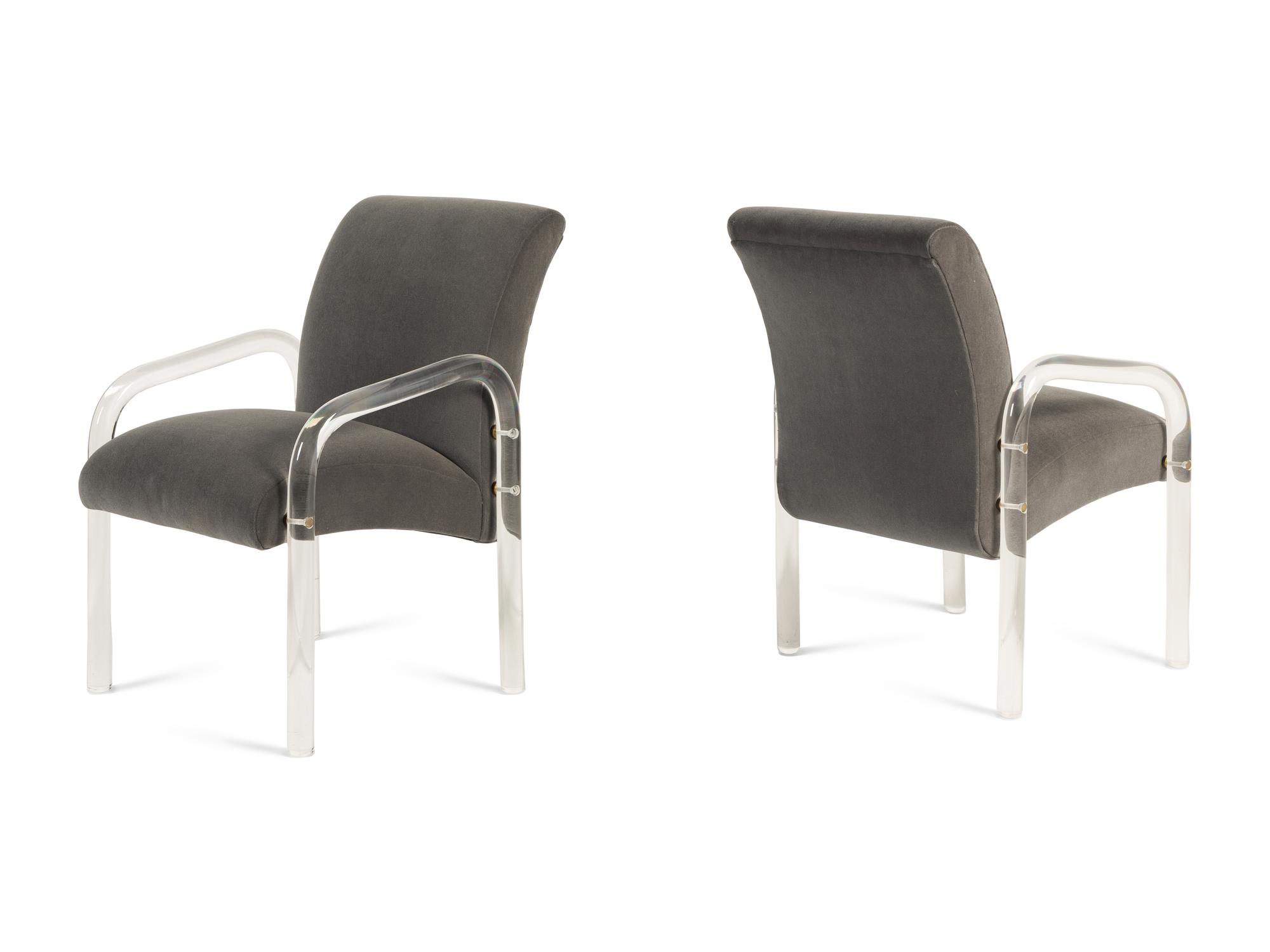 A Set of Four Contemporary Acrylic Armchairs