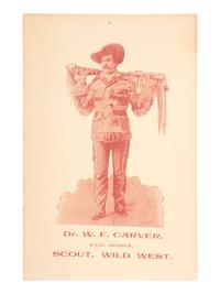 [WILD WEST SHOWS]. Dr. W.F. Carver, Evil Spirit, Scout, Wild West . Melbourne, Australia: Melbourne Daily Telegraph, ca 1891.