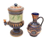 A Doulton Lambeth Stoneware Ewer and Liquor Dispenser