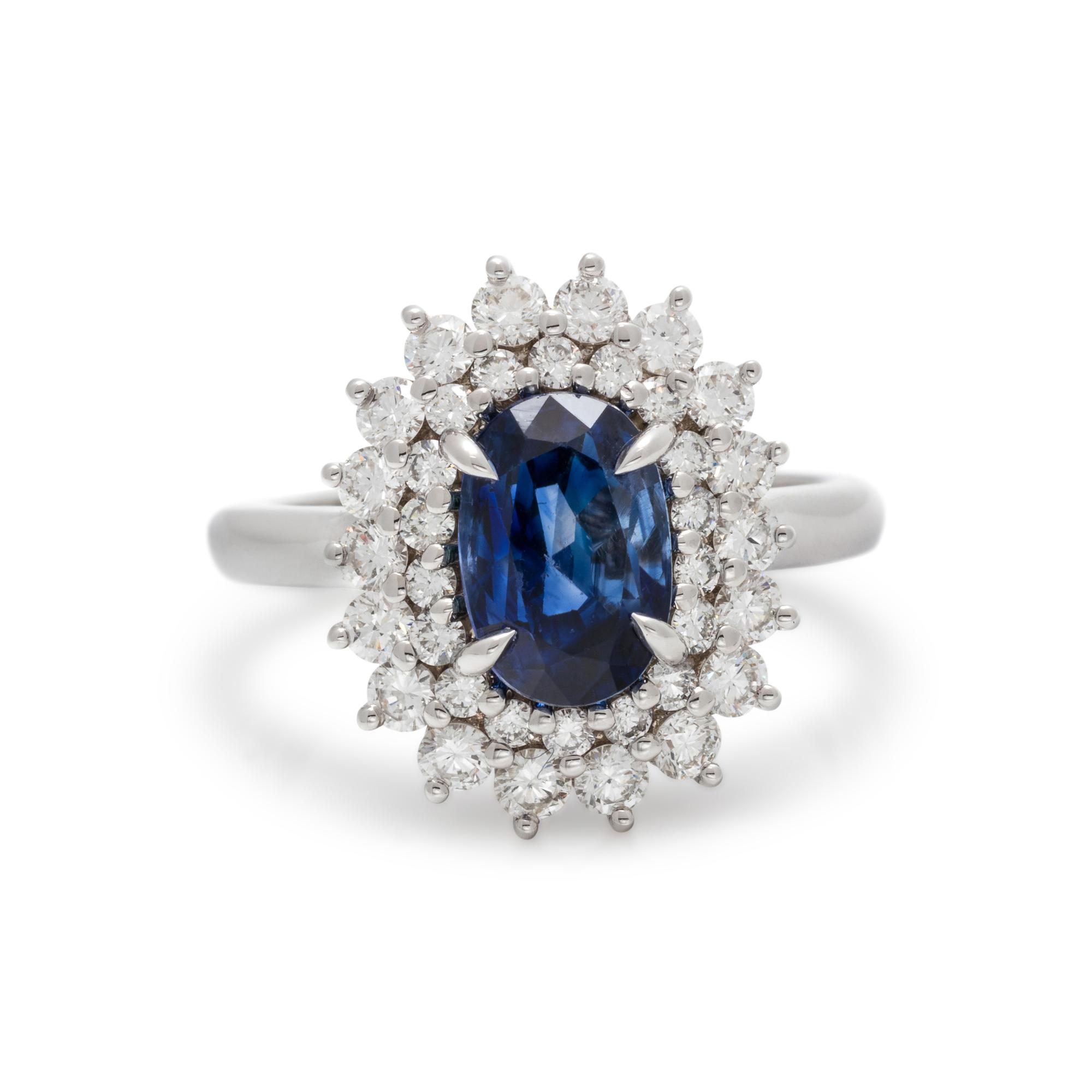 UNHEATED KASHMIR SAPPHIRE AND DIAMOND RING