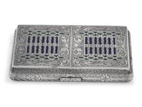 An Austrian Plique-a-Jour Enamel and Silver Cigarette Case