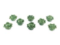 A Set of Eight Portuguese Majolica Lettuce-Ware Custard Cups