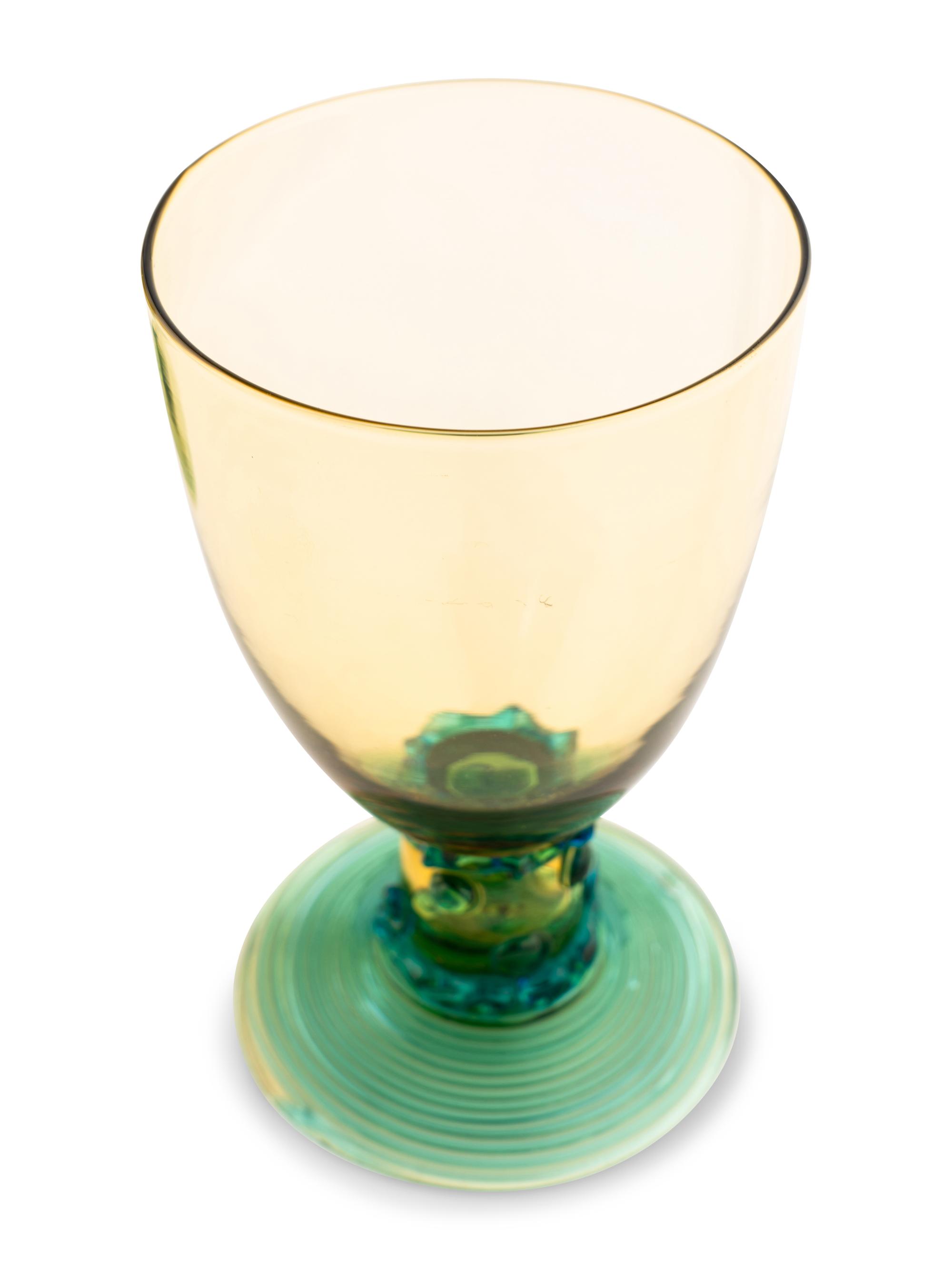 A Murano Blue and Yellow Blown Glass Drink Service