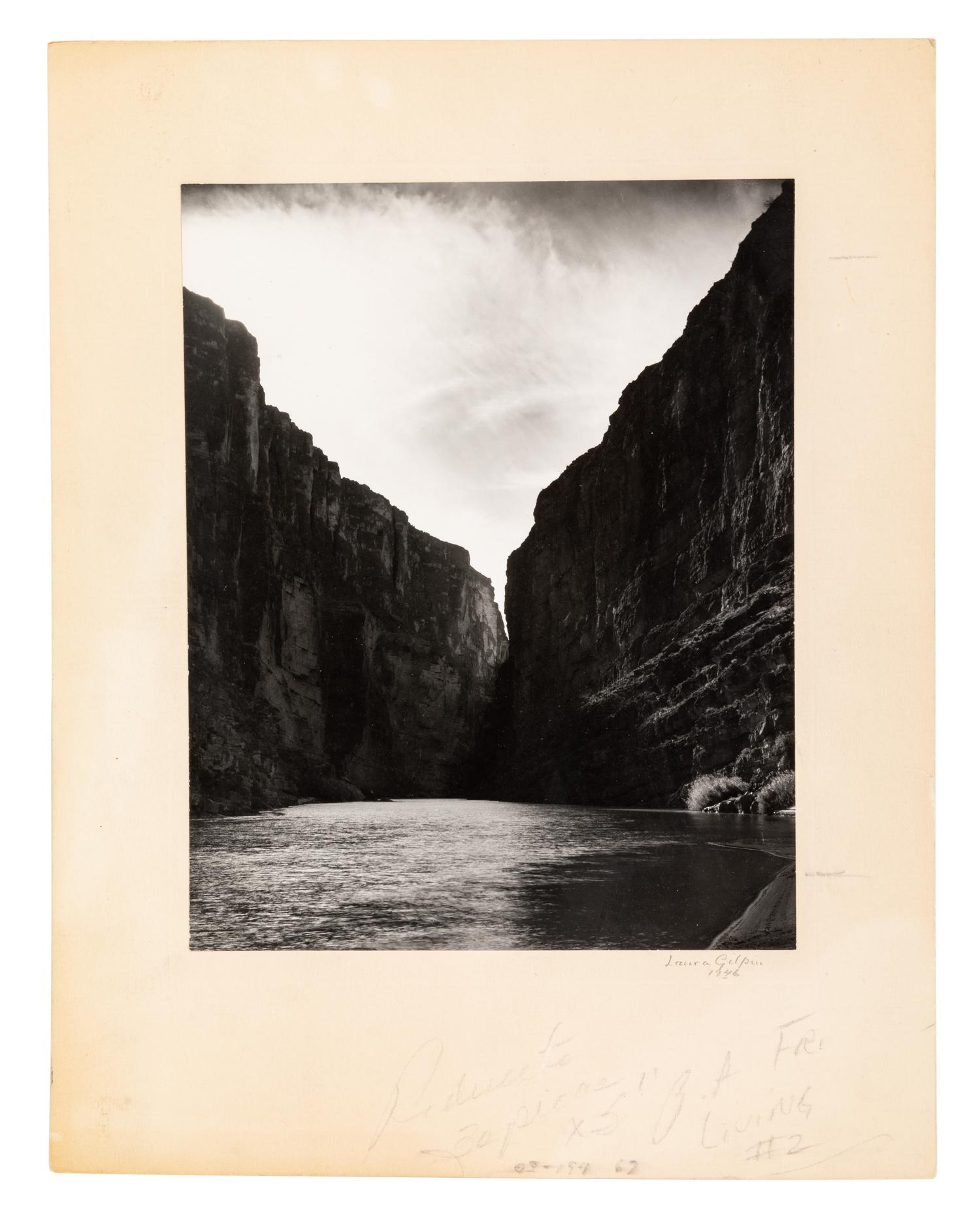 Laura Gilpin (1891-1979) Santa Elena Canyon, Big Bend National Park, Texas, 1946; and Untitled (Flowering Adams Needle Yucca,) nd