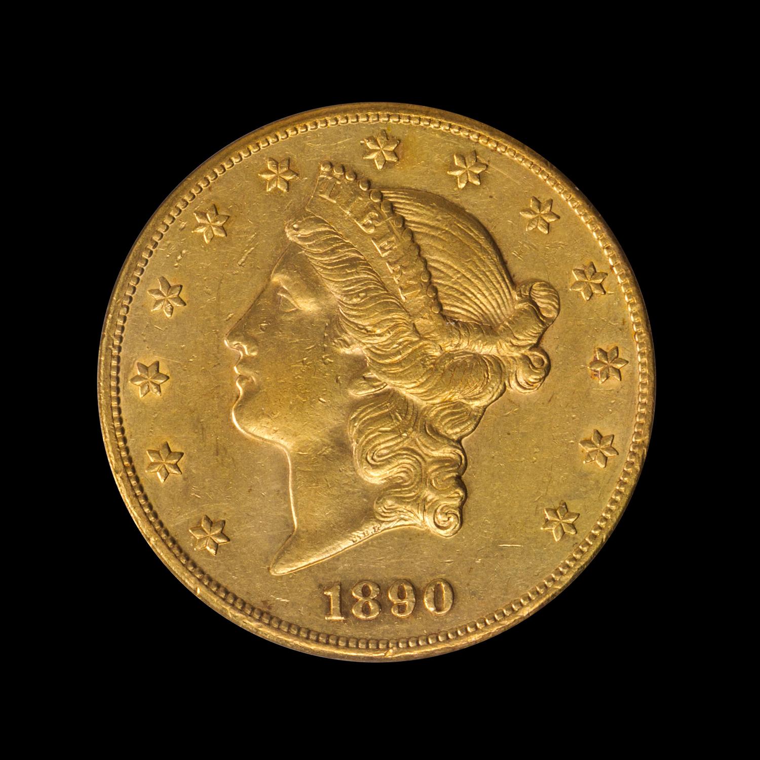A United States 1890-CC Liberty Head $20 Gold Coin