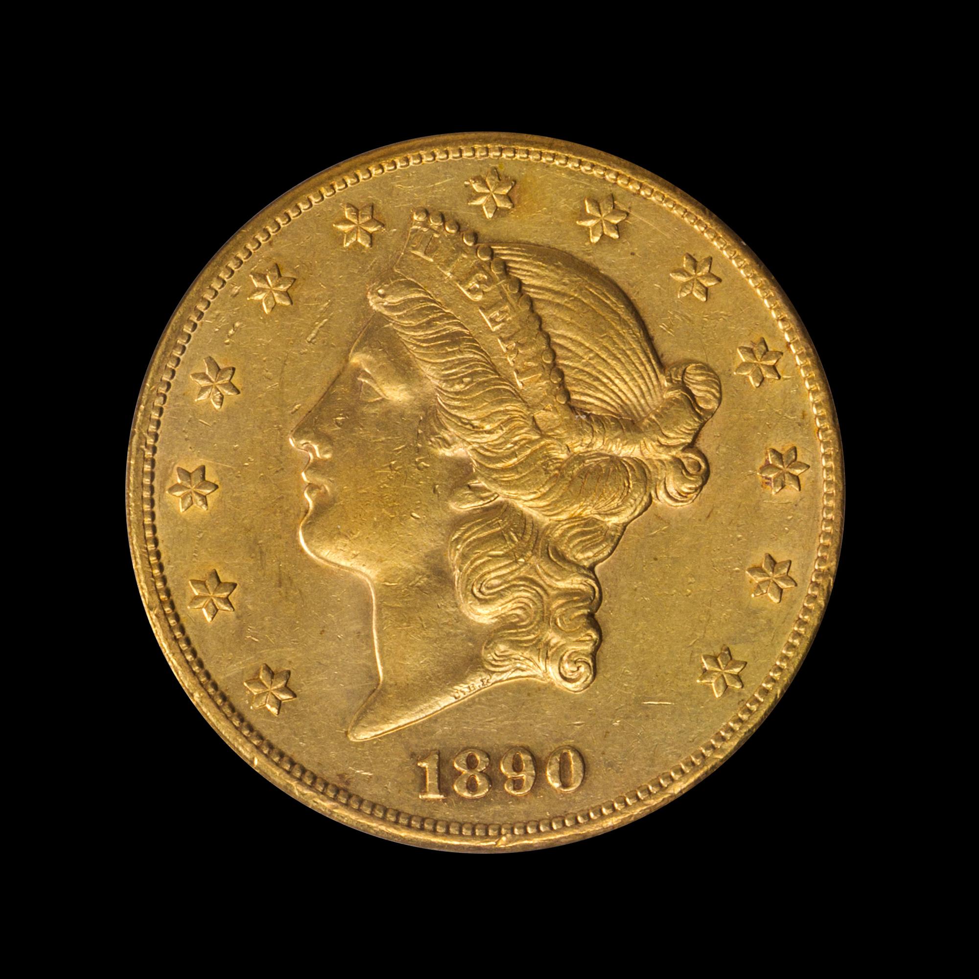 A United States 1890-CC Liberty Head $20 Gold Coin