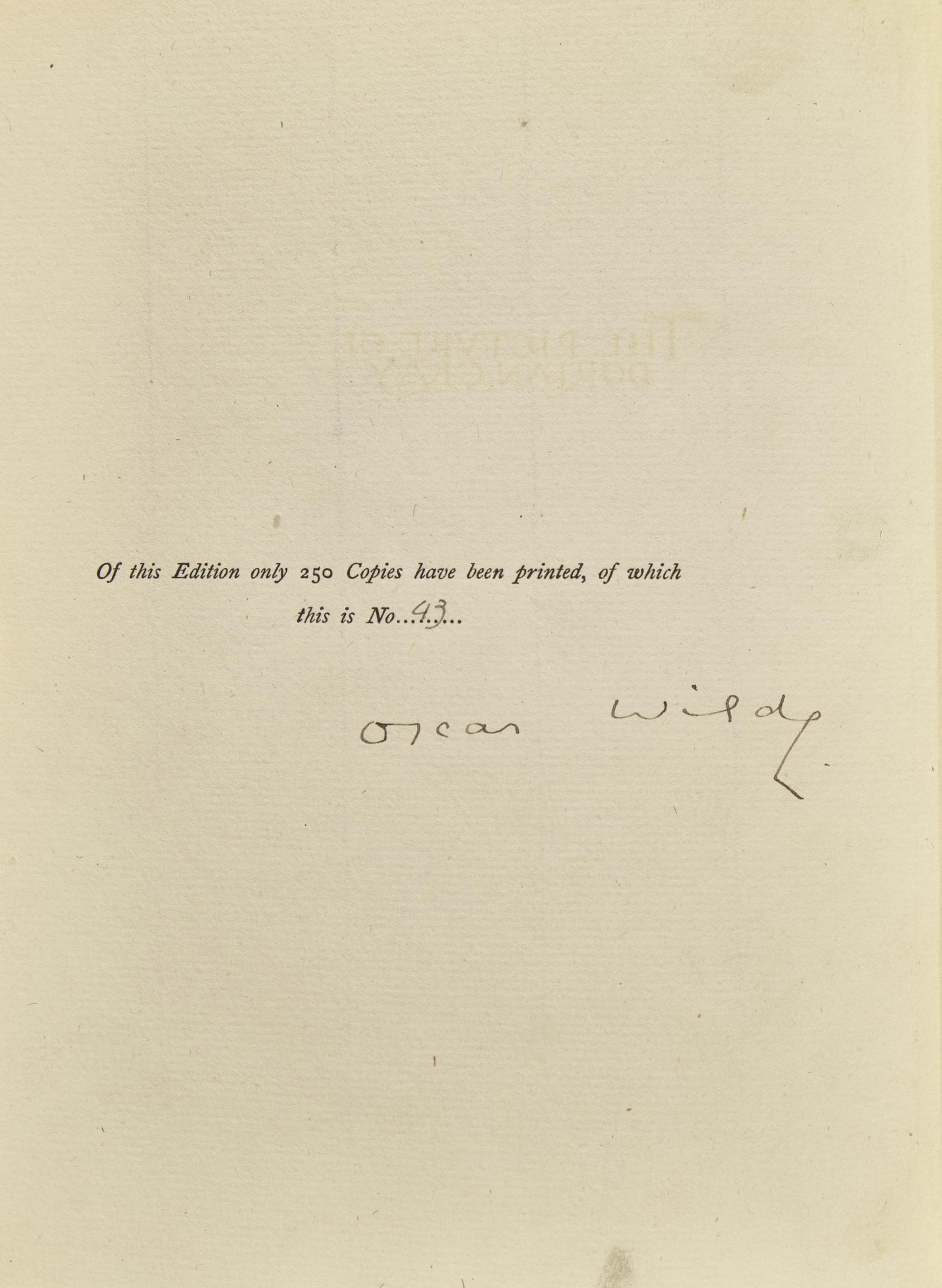 Wilde, Oscar. The Picture of Dorian Gray