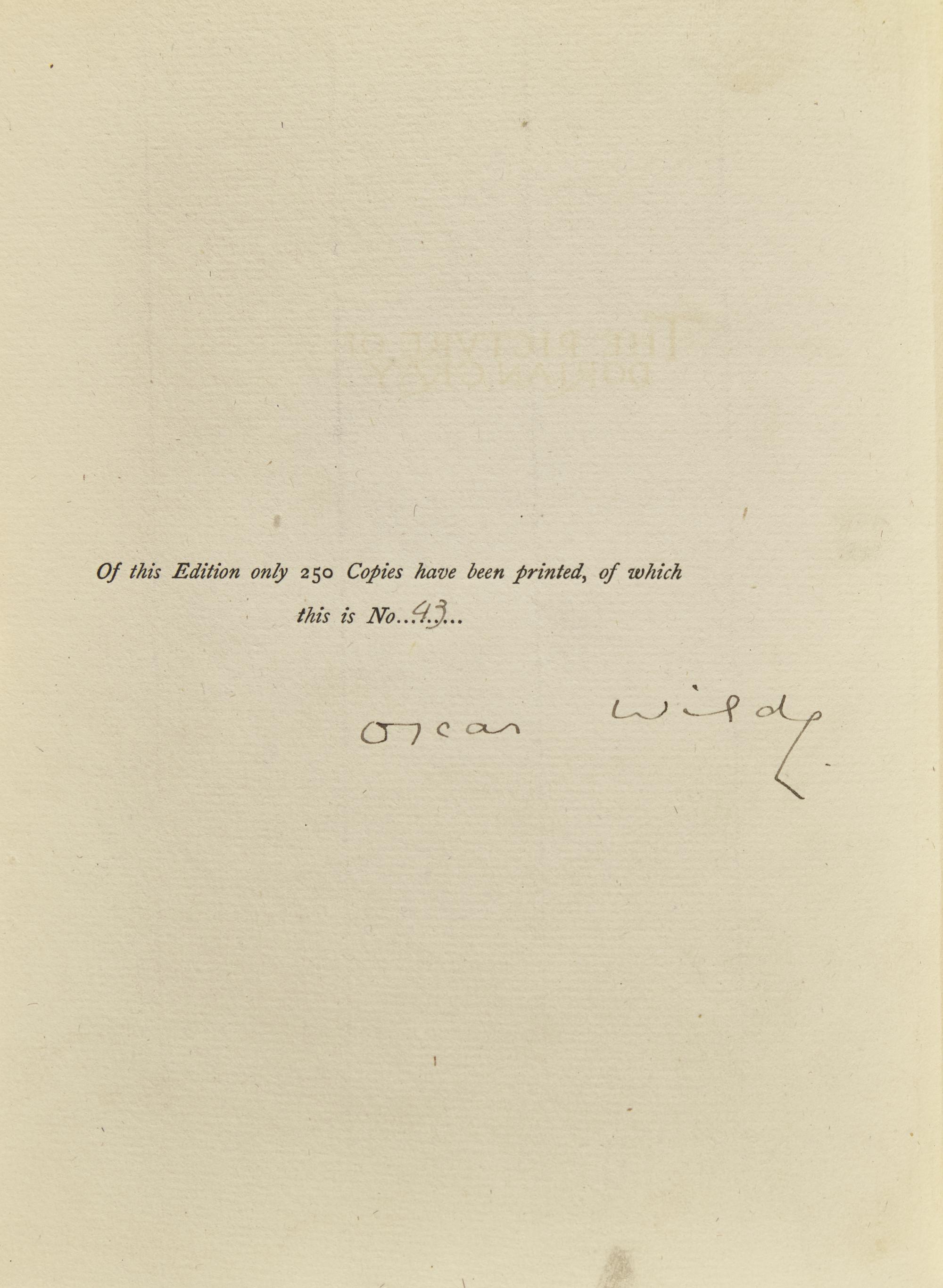Wilde, Oscar. The Picture of Dorian Gray