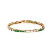 YELLOW GOLD, DIAMOND, AND EMERALD BRACELET