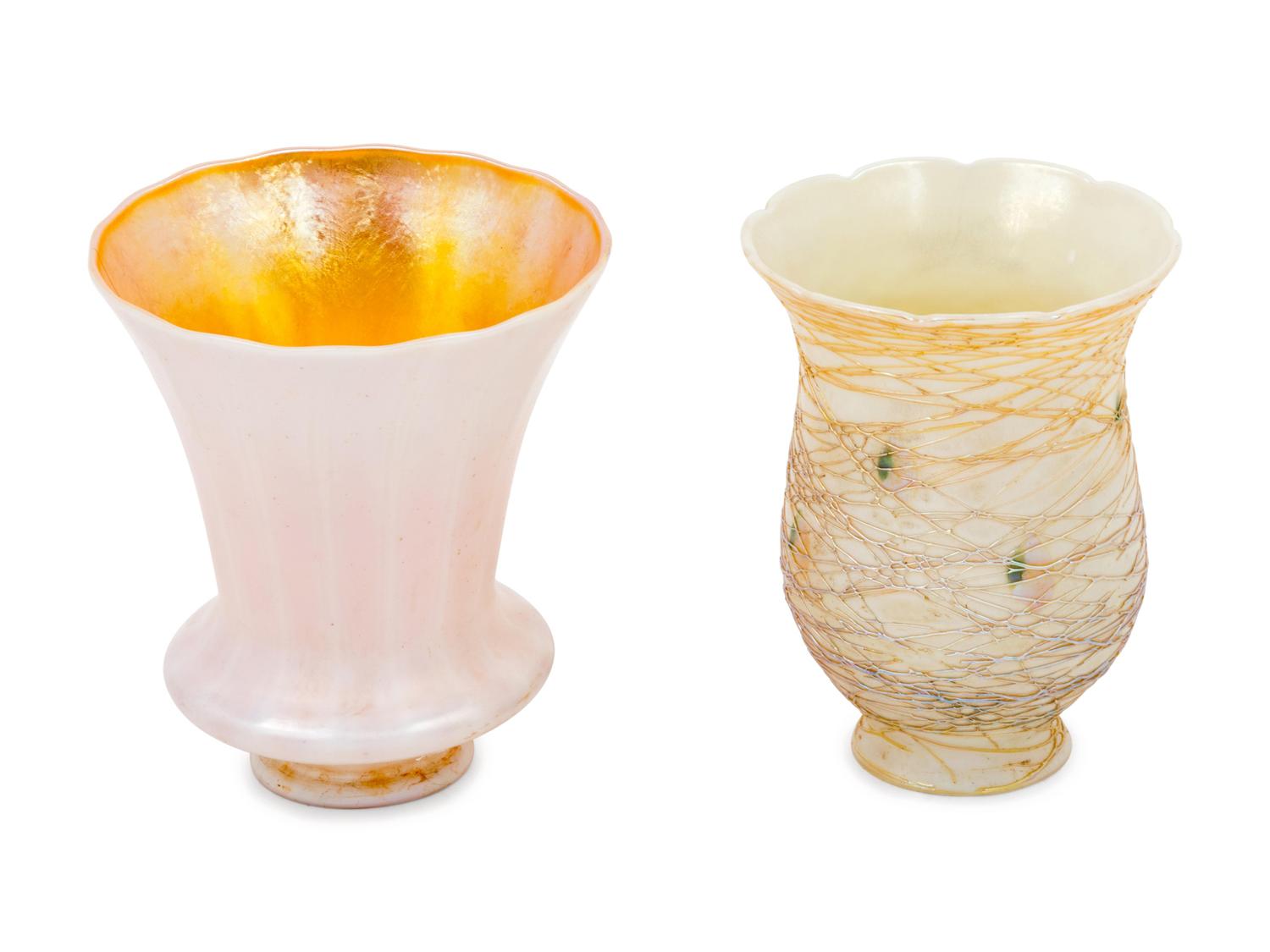 Two Quezal Glass Shades — EARLY 20TH CENTURY