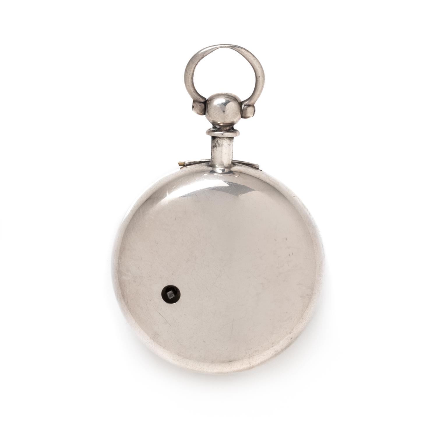 STERLING SILVER OPEN FACE POCKET WATCH