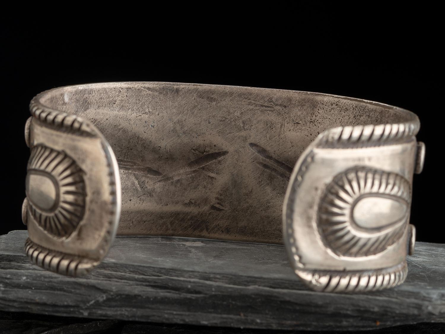Navajo Chiseled Ingot Cuff Bracelet with Repoussé