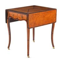 A George III Mahogany, Padouk and Amboyna Pembroke Table