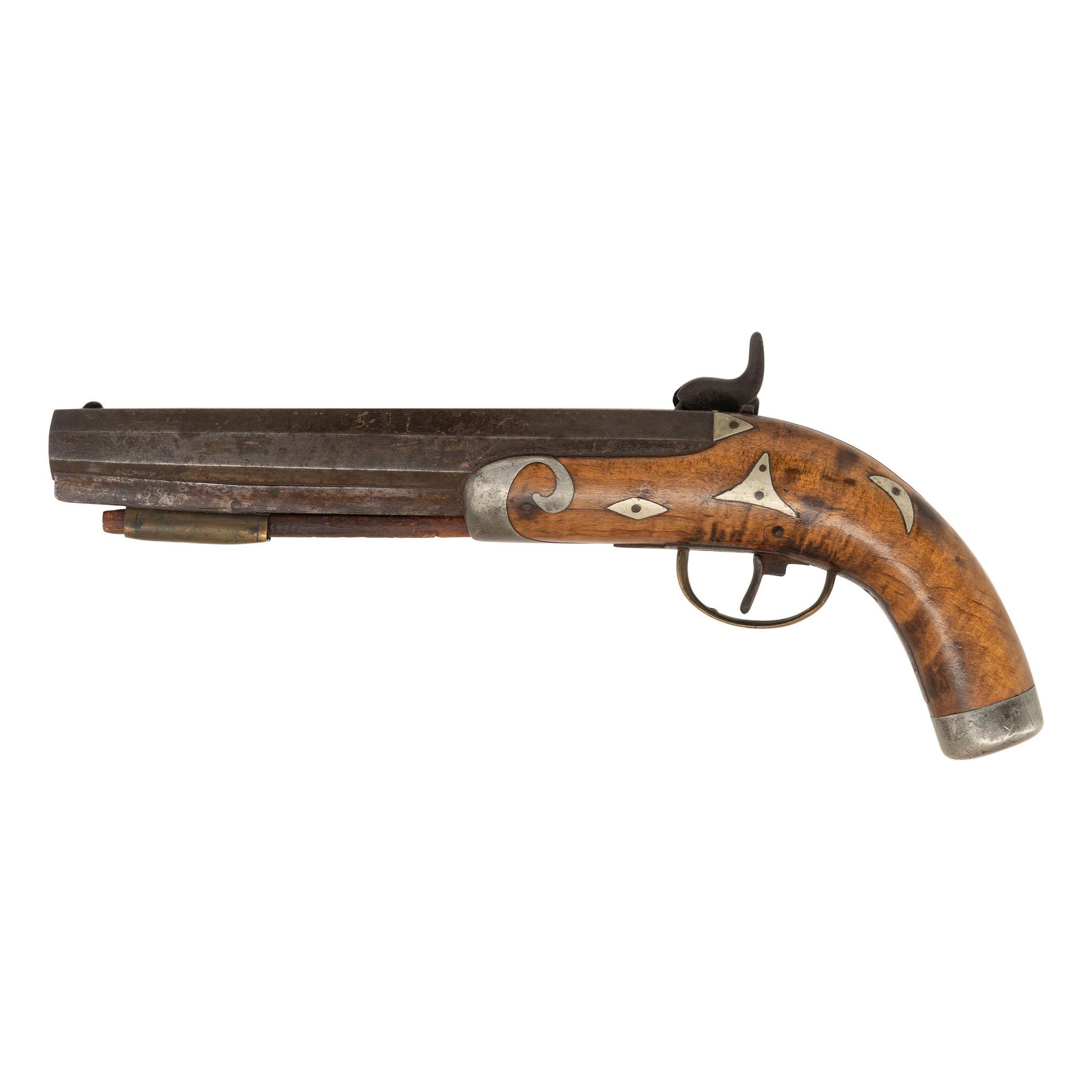 American Made "Kentucky" Style Percussion Frontier Pistol