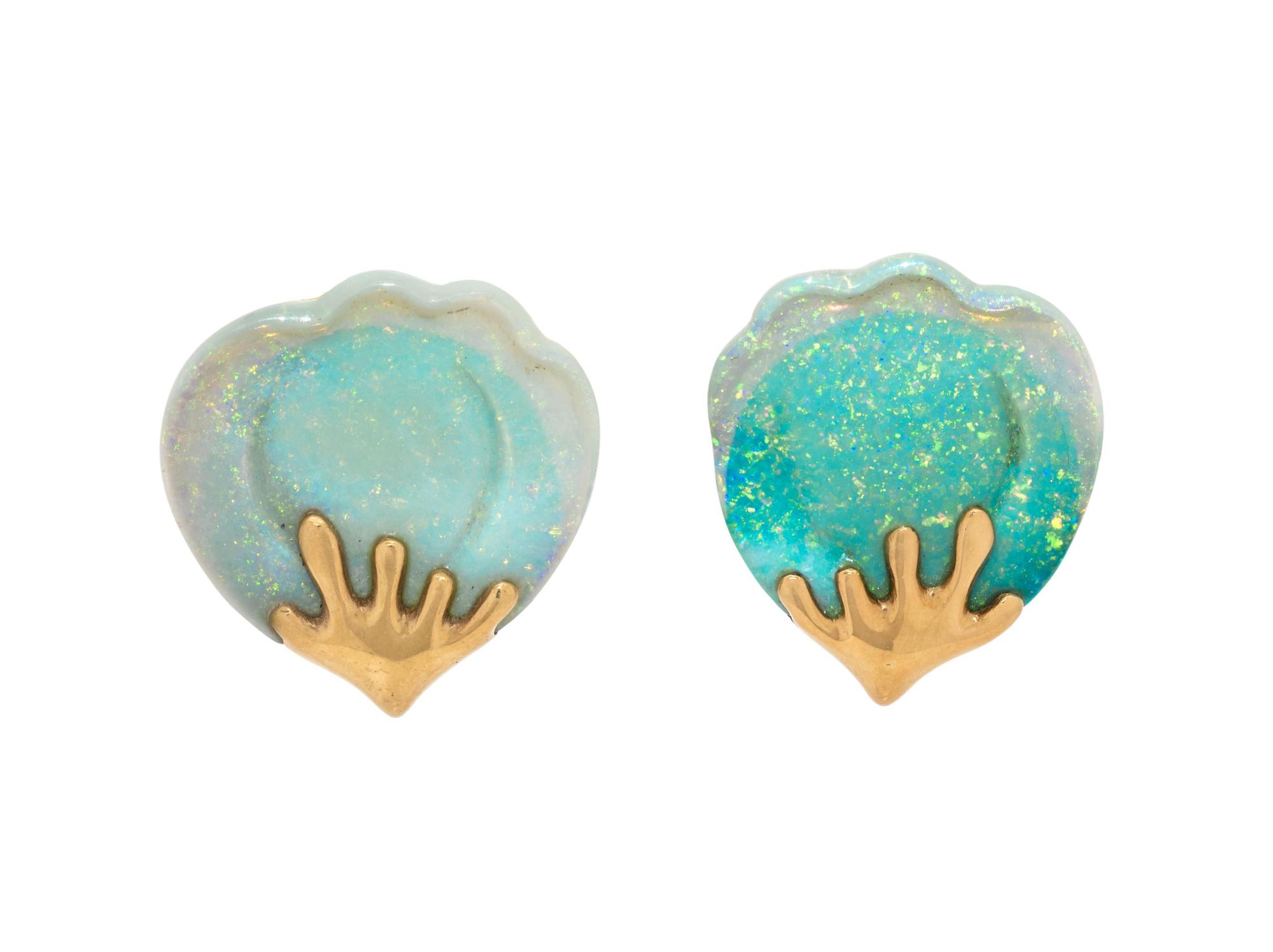TIFFANY & CO., ANGELA CUMMINGS, OPAL PETAL EARCLIPS