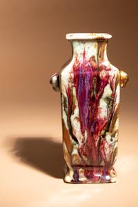 A Flambé Porcelain Fanghu Vase