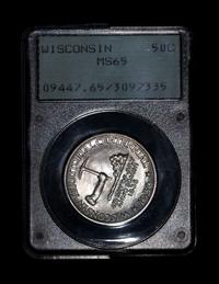 A United States 1936 Wisconsin Commemorative 50c Coin — NGC graded MS65