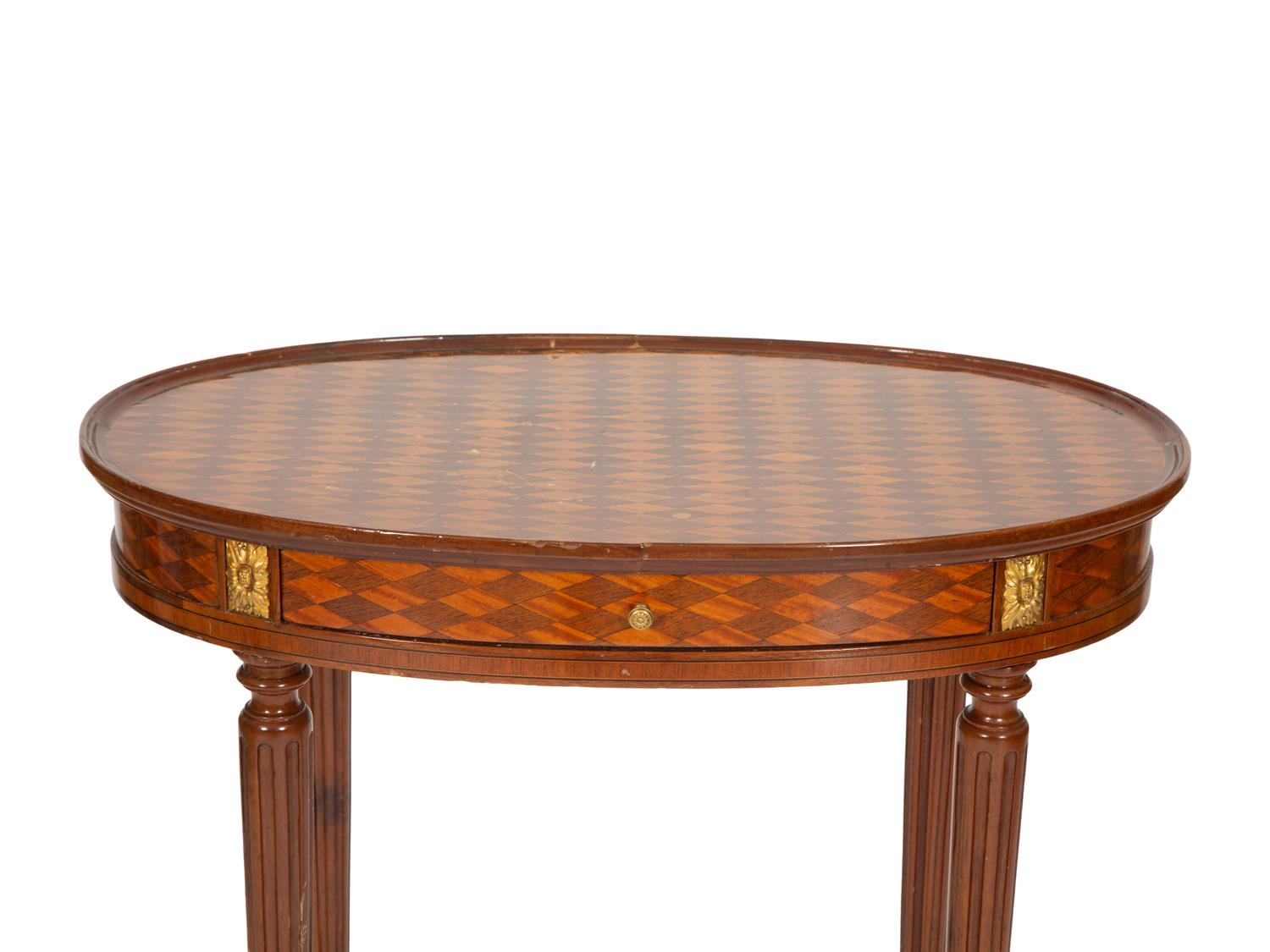A Louis XVI Style Parquetry Side Table