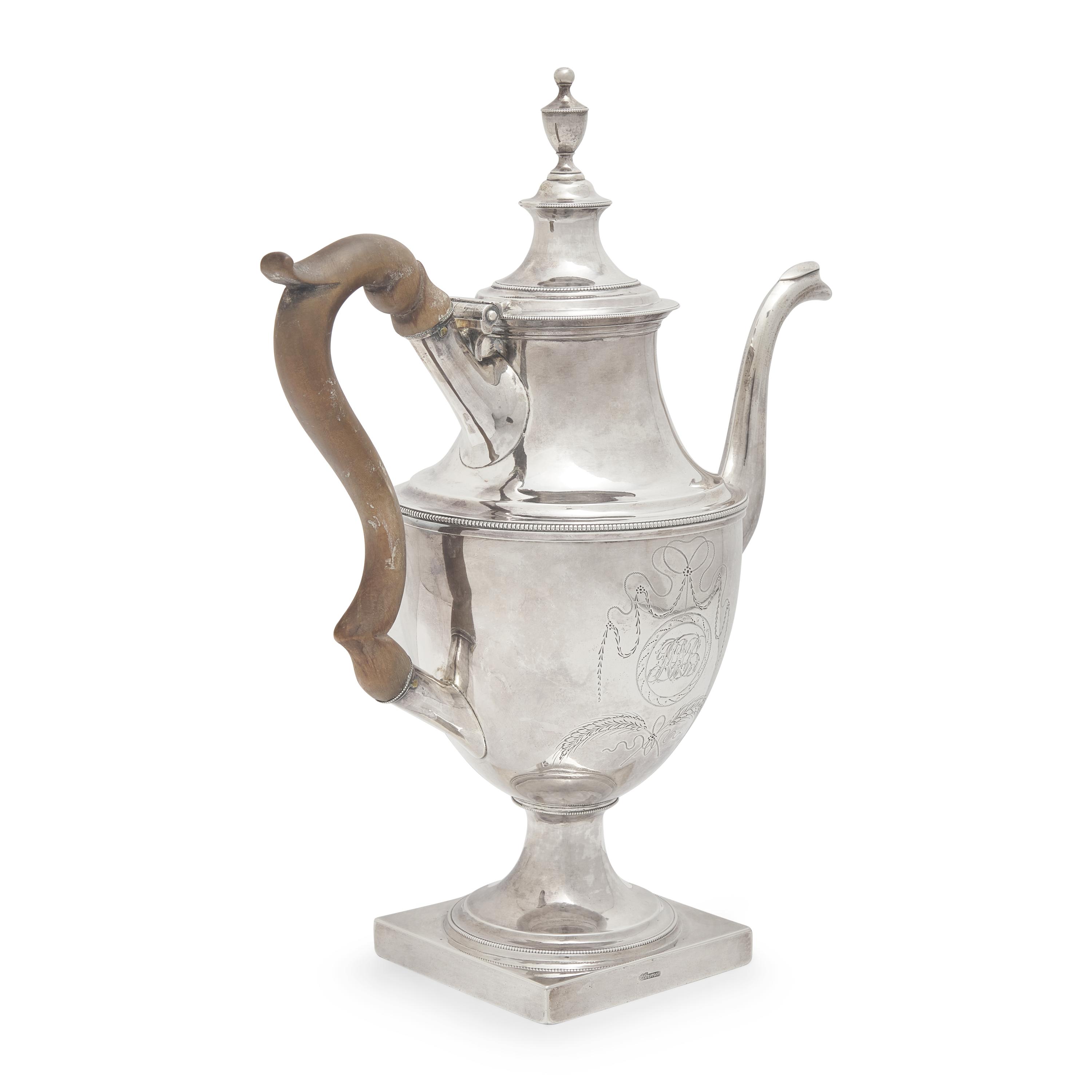 A Fine Federal Engraved Silver Coffee Pot