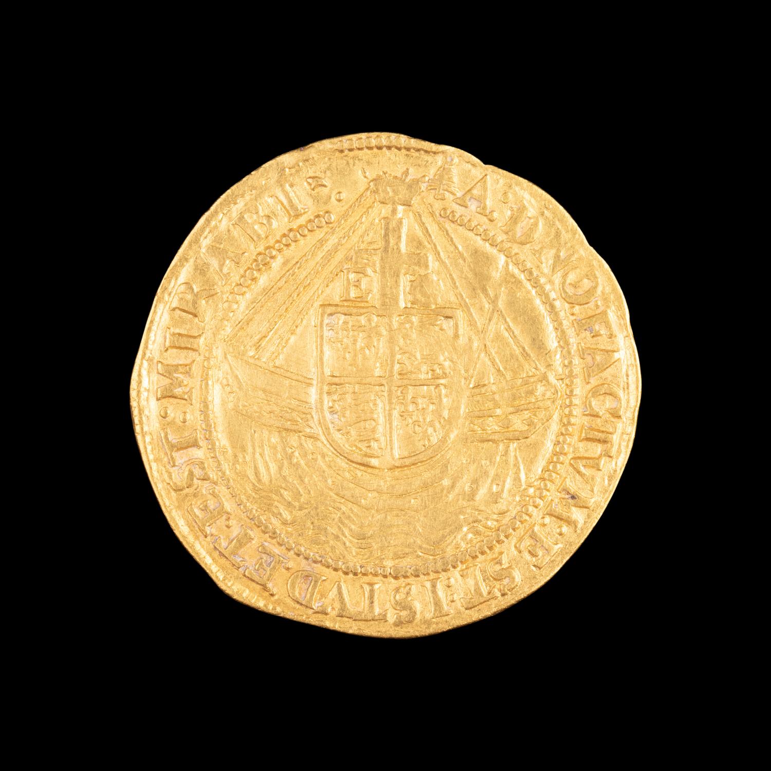 [GREAT BRITAIN] Elizabeth I Gold Angel ND; Sixth Issue (1582-1583)