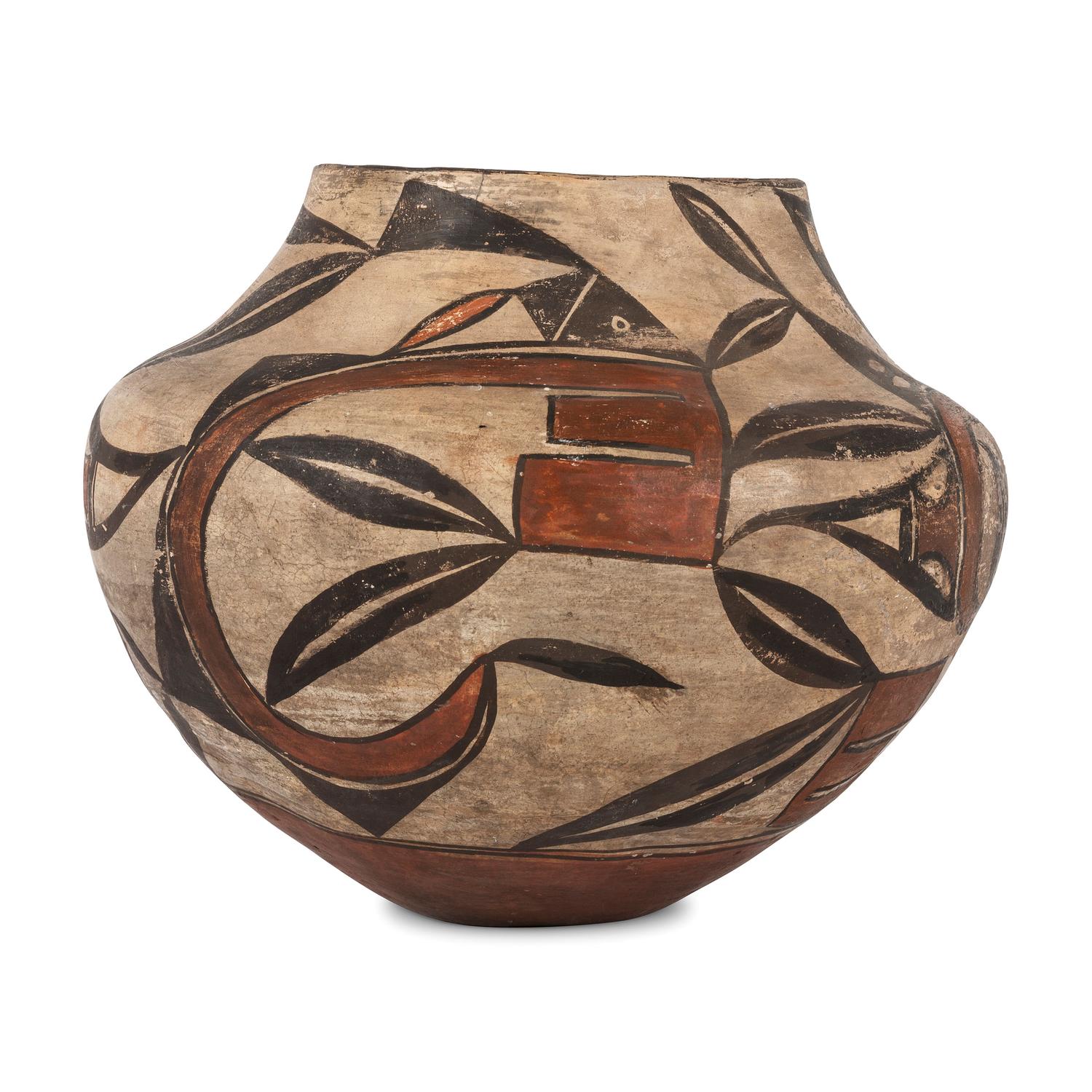 Acoma / Laguna Polychrome Painted Pottery Jar