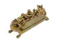 A Continental Gilt Bronze Encrier