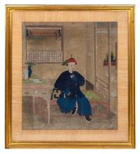 A Pair of Chinese Watercolors on Canvas
