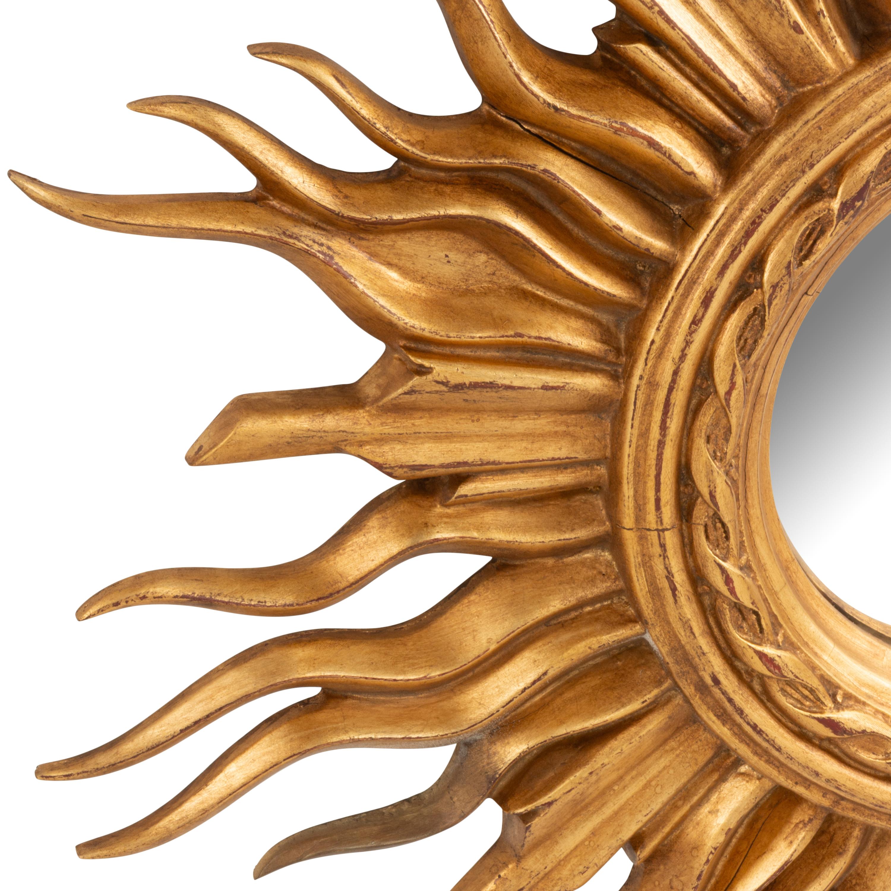 A Pair of Italian Giltwood Sunburst Mirrors