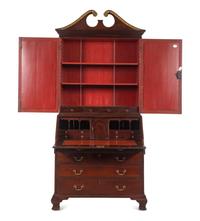 A George II Parcel Gilt Mahogany Secretary Bookcase