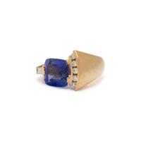 TANZANITE AND DIAMOND RING