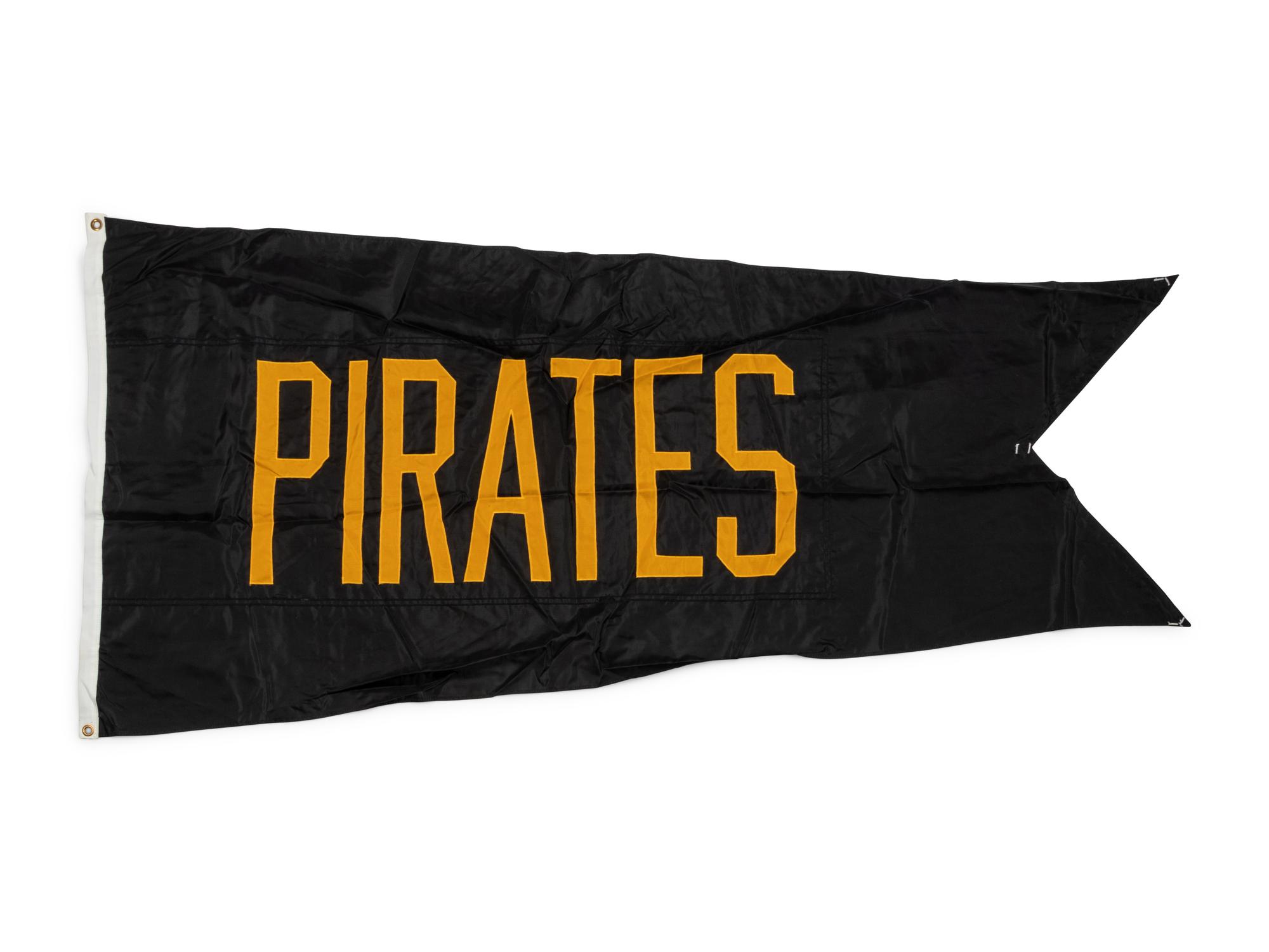 An Pittsburgh Pirates Flag Once Flown on Wrigley Field Scoreboard Collected by Former Chicago Cubs Wrigley Field Head Scorekeeper