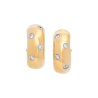 TIFFANY & CO., YELLOW GOLD AND DIAMOND 'ETOILE' HOOP EARRINGS