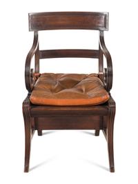 A Regency Mahogany Metamorphic Library Chair and Steps
