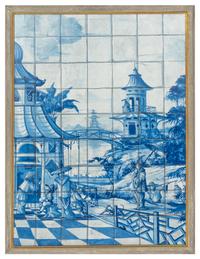A Pair of Large Tromp L'Oeil Chinoiserie Murals