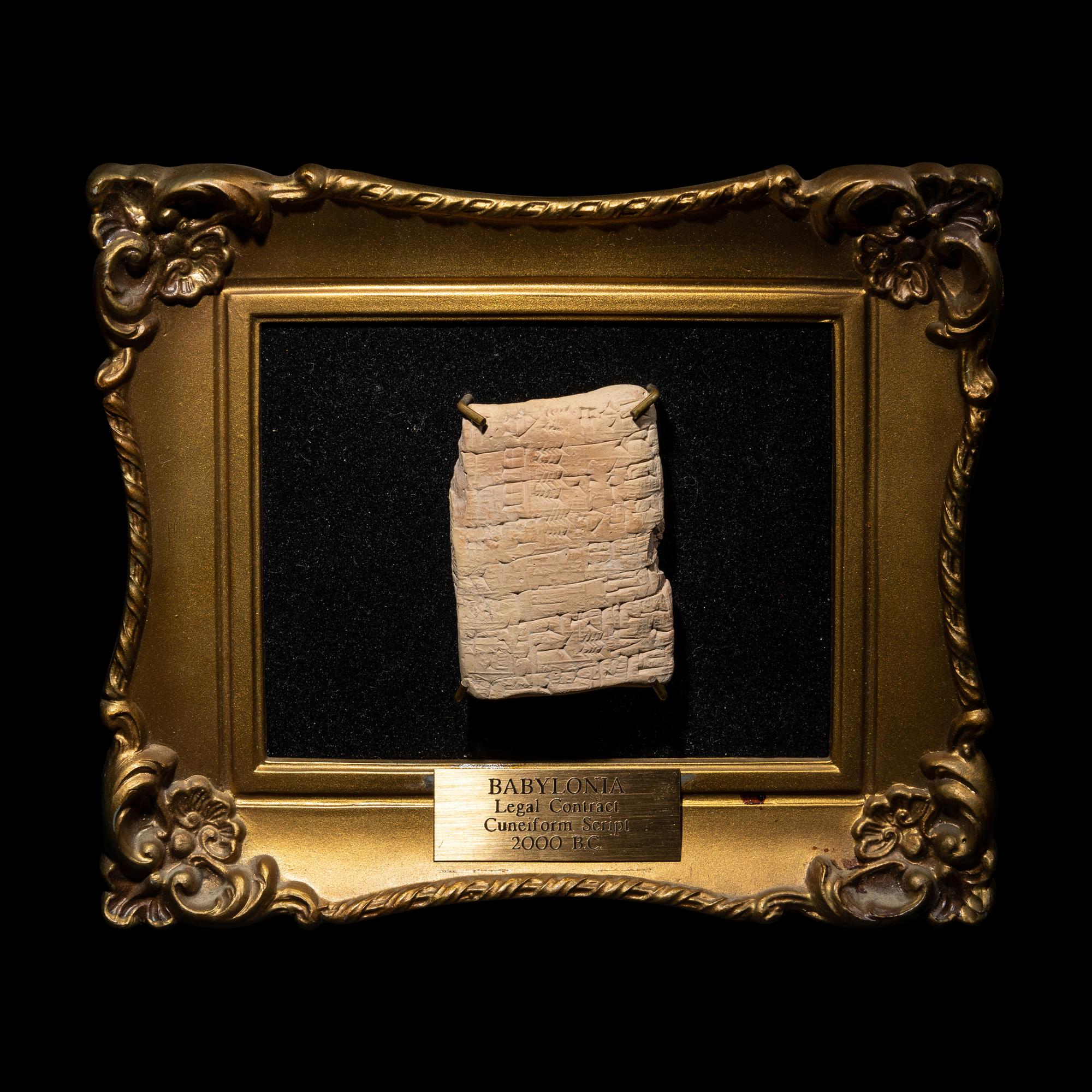 A Babylonian Clay Cuneiform Tablet