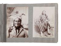 [NATIVE AMERICANS]. Album containing 25 photographs of Native American subjects from Indian Territory, incl. 2 images of Geronimo and works by Lenny & Sawyer and Will Soule.