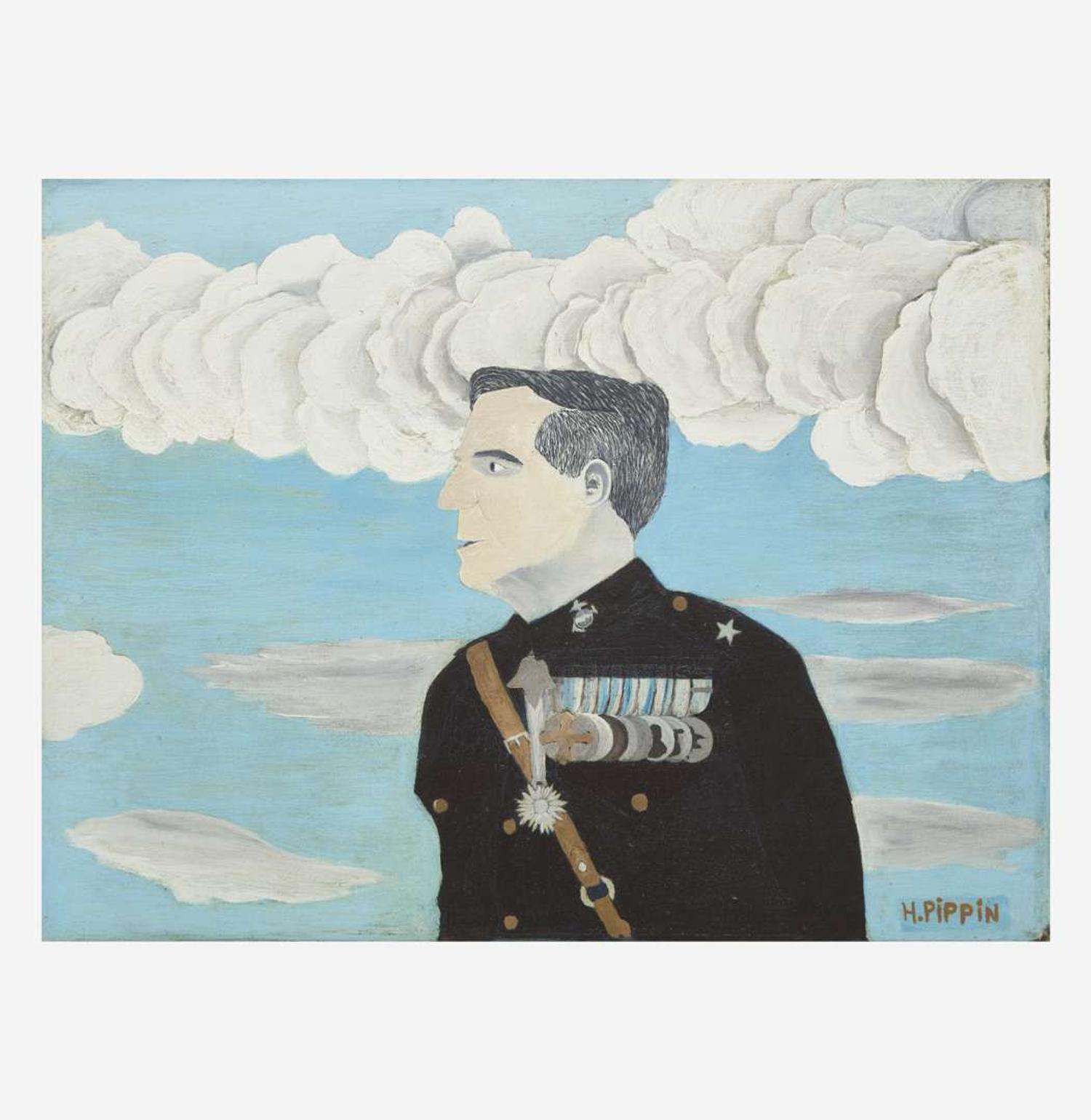 Horace Pippin (American, 1888-1946) Portrait of Major-General Smedley D. Butler, U.S.M.C. (Retired)