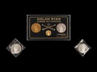 A Group of Nolan Ryan Enviromint Commemorative Coins Including One Quarter Troy Ounce .9999 Gold Coin,