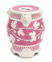 An English Glazed Ceramic Garden Seat Height 18 1/2 inches. — 20TH CENTURY