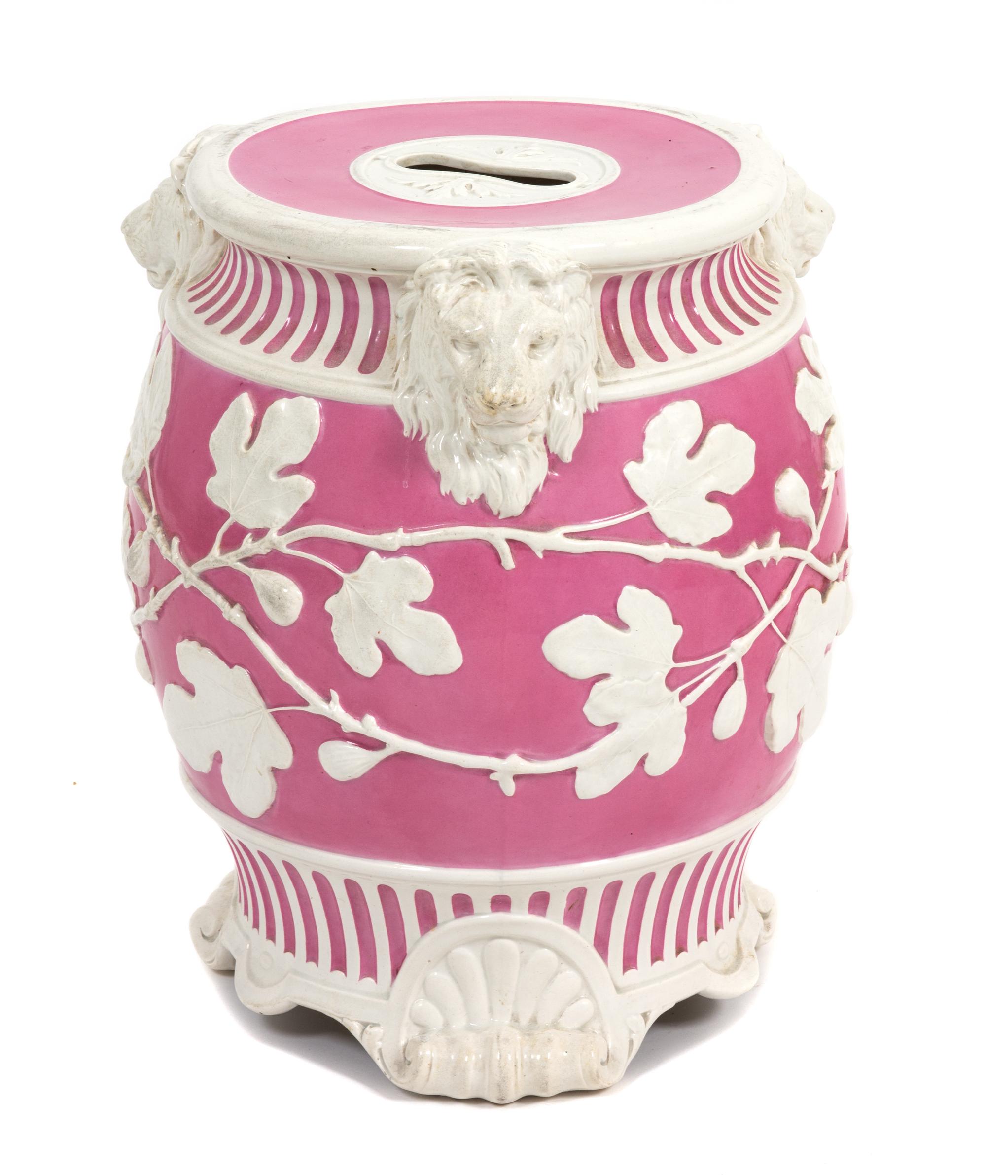 An English Glazed Ceramic Garden Seat Height 18 1/2 inches. — 20TH CENTURY