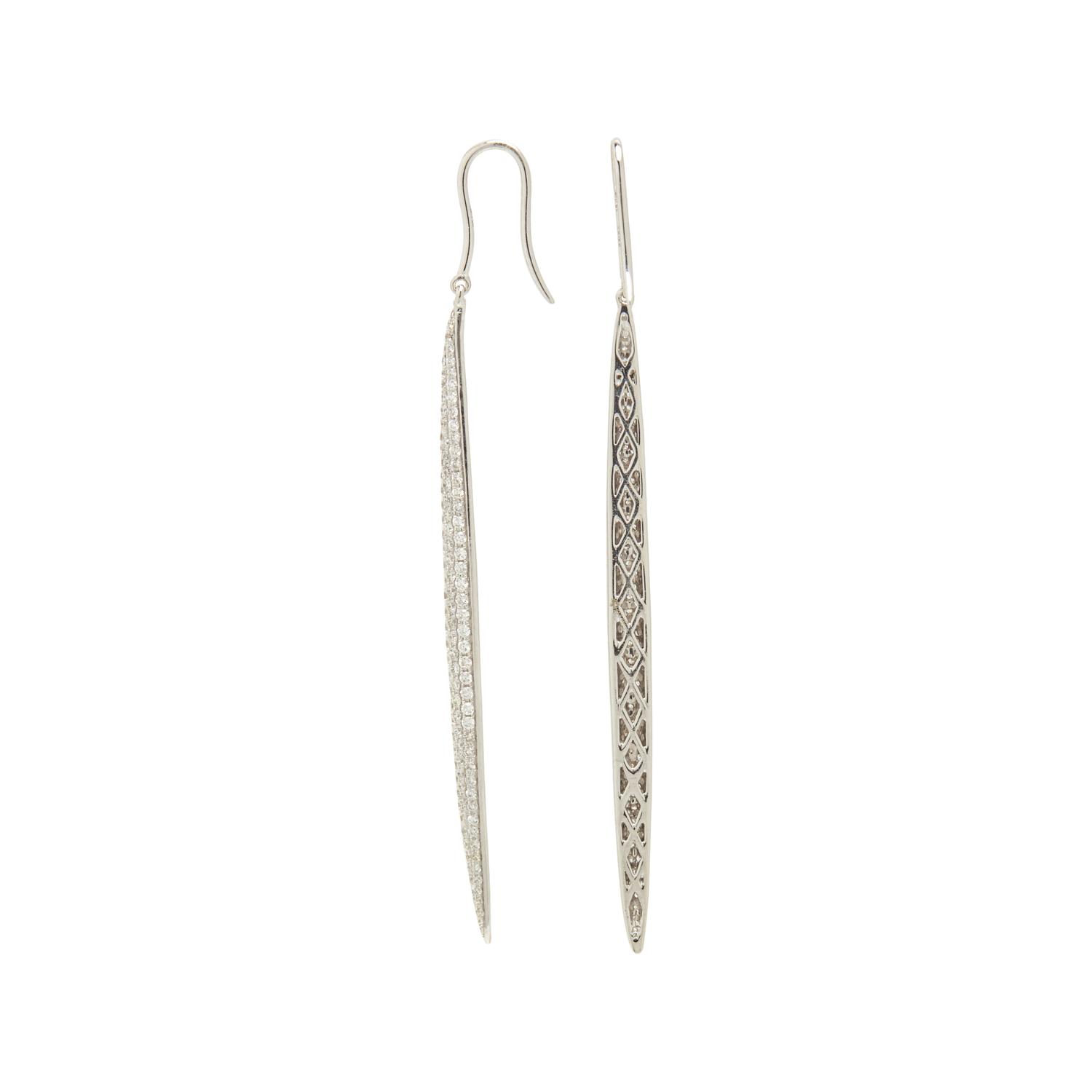 ANITA KO, WHITE GOLD AND DIAMOND LONG 'DAGGER' EARRINGS