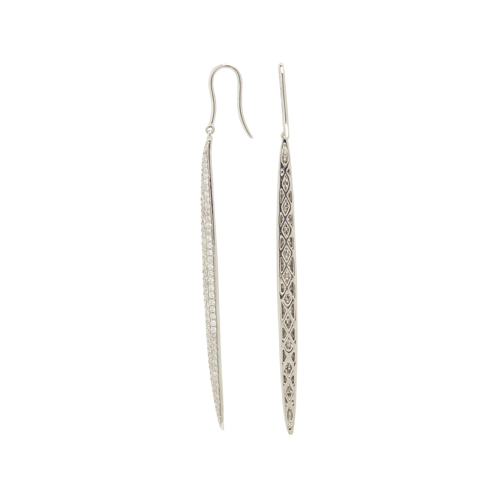 ANITA KO, WHITE GOLD AND DIAMOND LONG 'DAGGER' EARRINGS