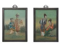A Pair of Chinese Reverse Paintings on Glass