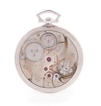 AUDEMARS PIGUET & CO., PLATINUM OPEN FACE 'ULTRA-THIN' POCKET WATCH